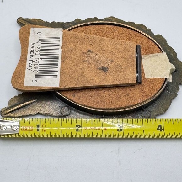 Hollywood Regency Ornate Gold Tone Oval Filigree Picture Frame Italy 4.5" - Picture 3 of 14